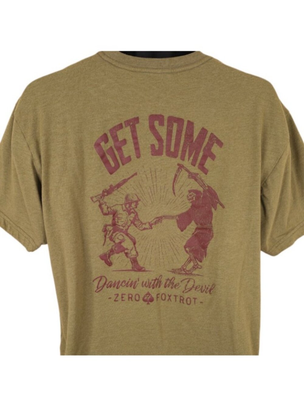 Zero Foxtrot Afterlife Club T Shirt Mens Size XL Green Dancin With The Devil